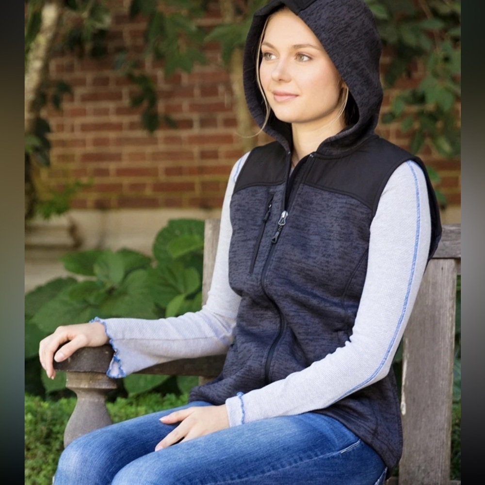 FOSSA Vest Womens Small Charcoal Gray Black Apparel District Fleece Zip Up #9949 - Picture 12 of 14